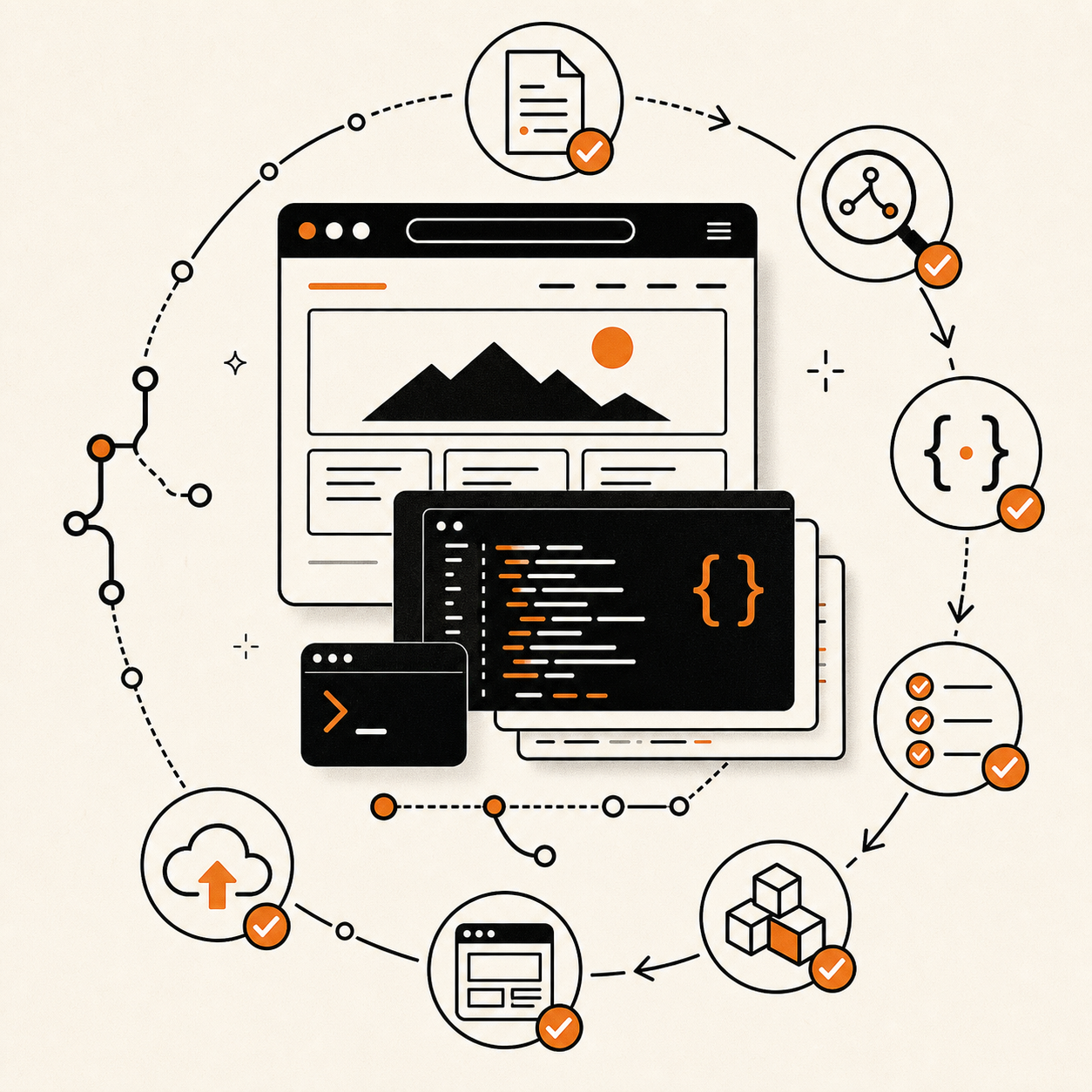 Workflow website Hermes dari brief sampai deploy