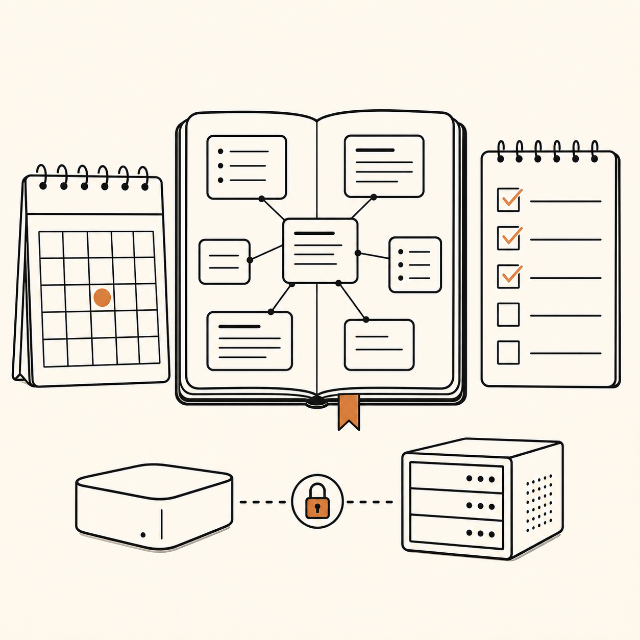 Notebook pengetahuan terhubung ke Mac mini dan VPS untuk workflow Hermes
